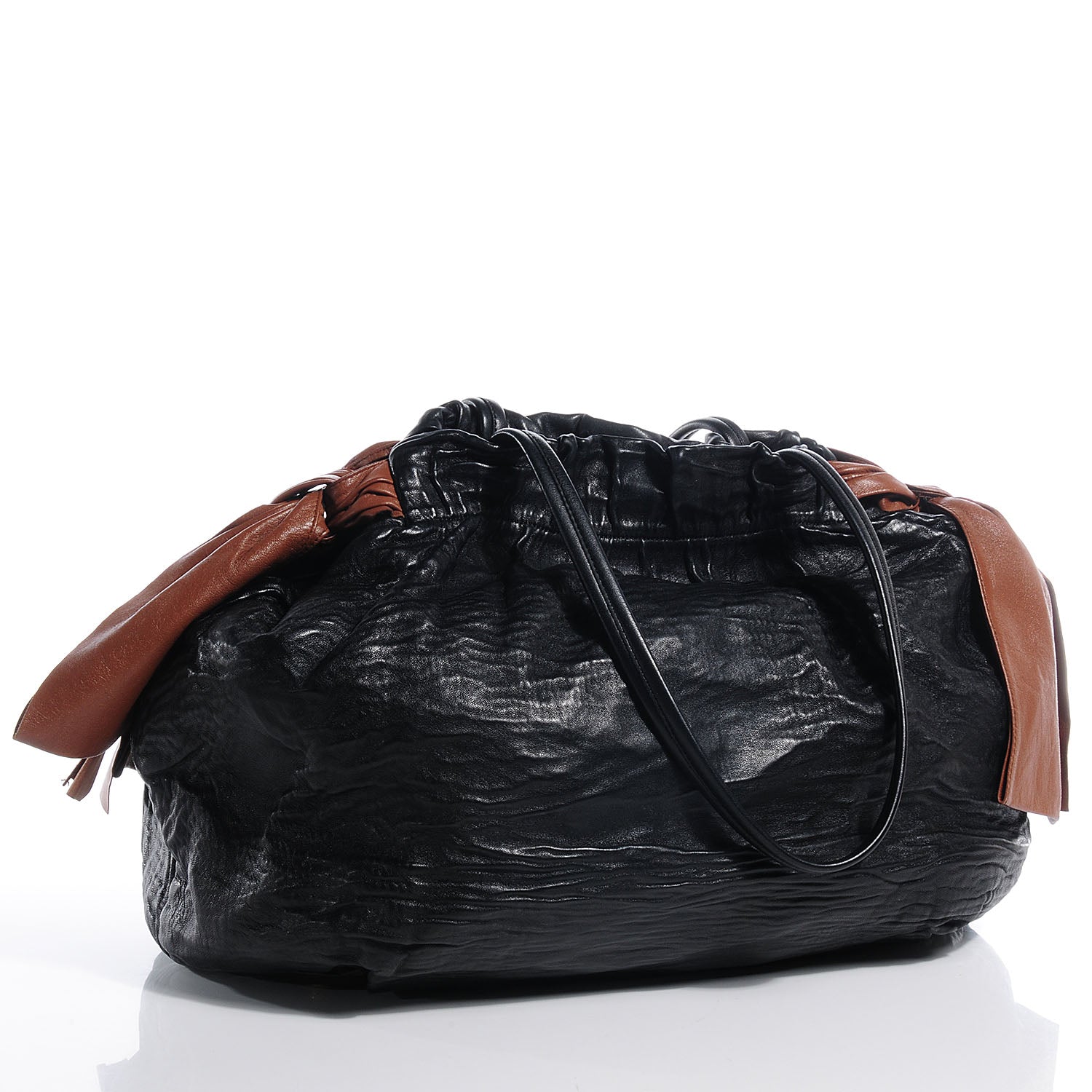 Prada Nappa Antique Bow Tote Black 3 of 8