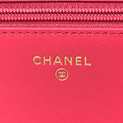 Chanel Tweed Calfskin Signe Wallet On Chain WOC Black Pink 6 of 10