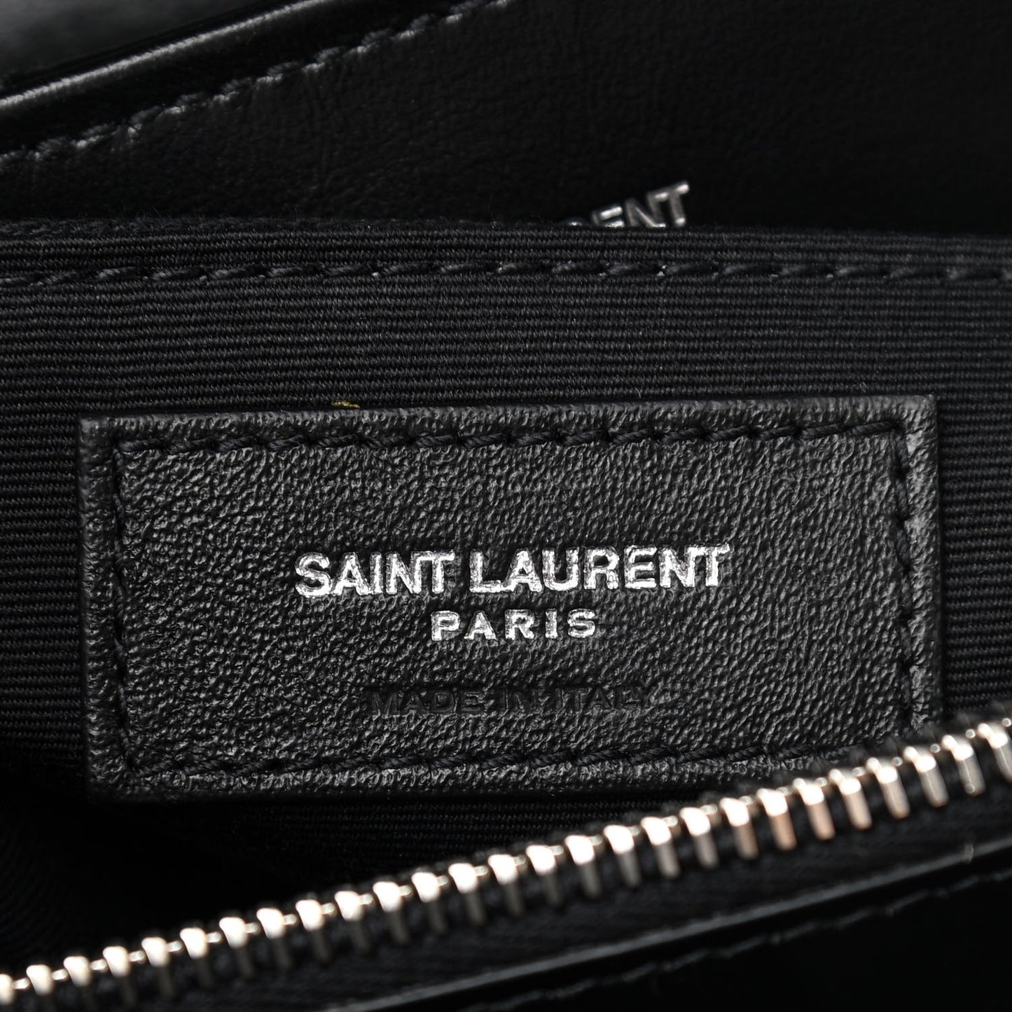 Calfskin Y Quilted Monogram Medium Loulou Chain Satchel Black