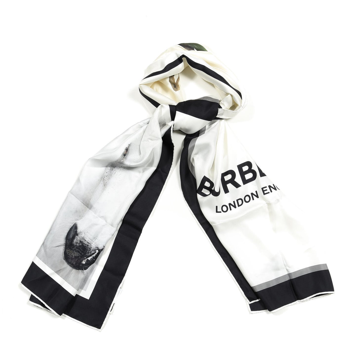 Silk Montage Print Scarf Monochrome