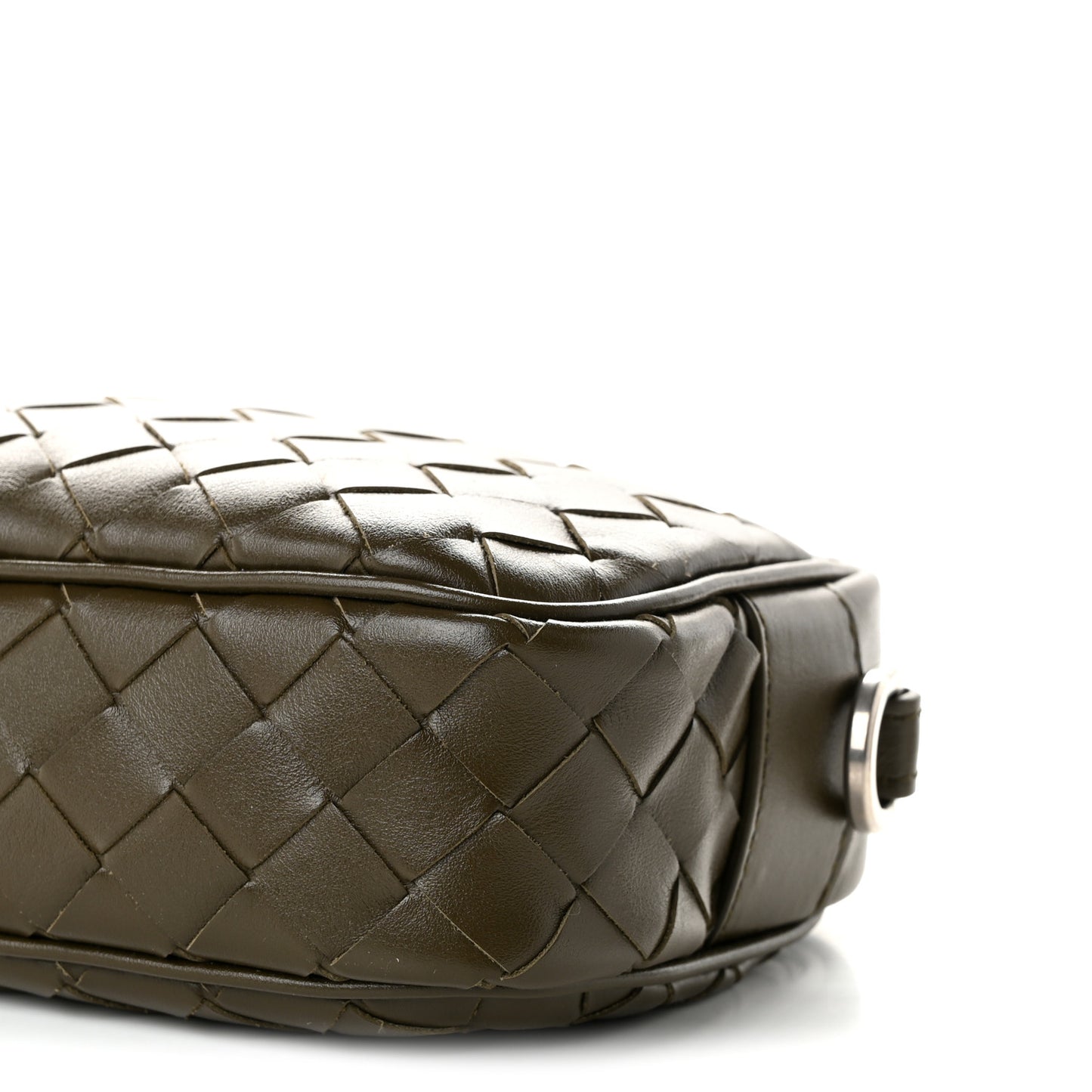 Calfskin Intrecciato Small Camera Bag Mud