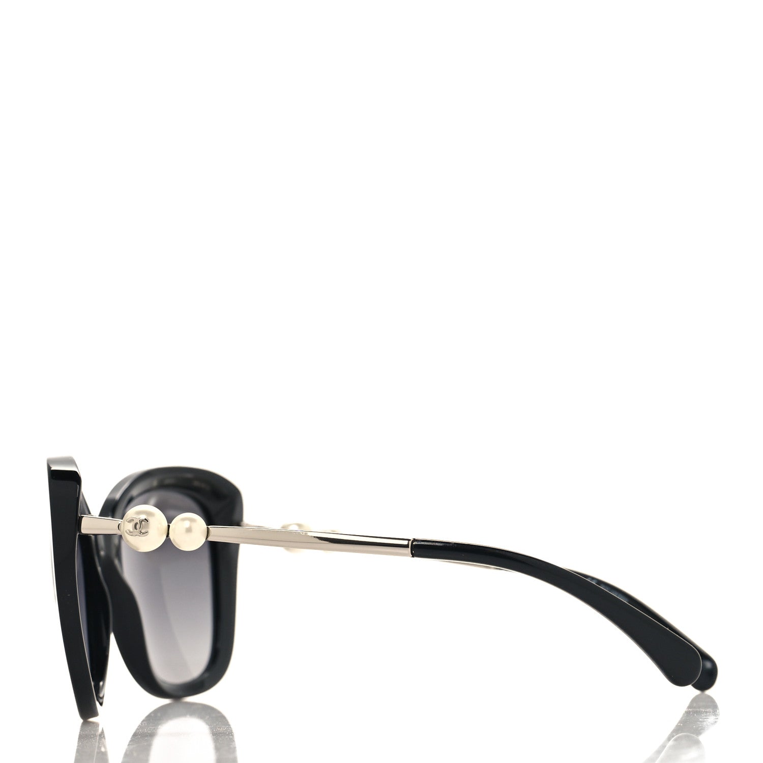 Chanel Acetate Polarized Butterfly Winter Pearl Sunglasses 5339-H Black 3 of 8