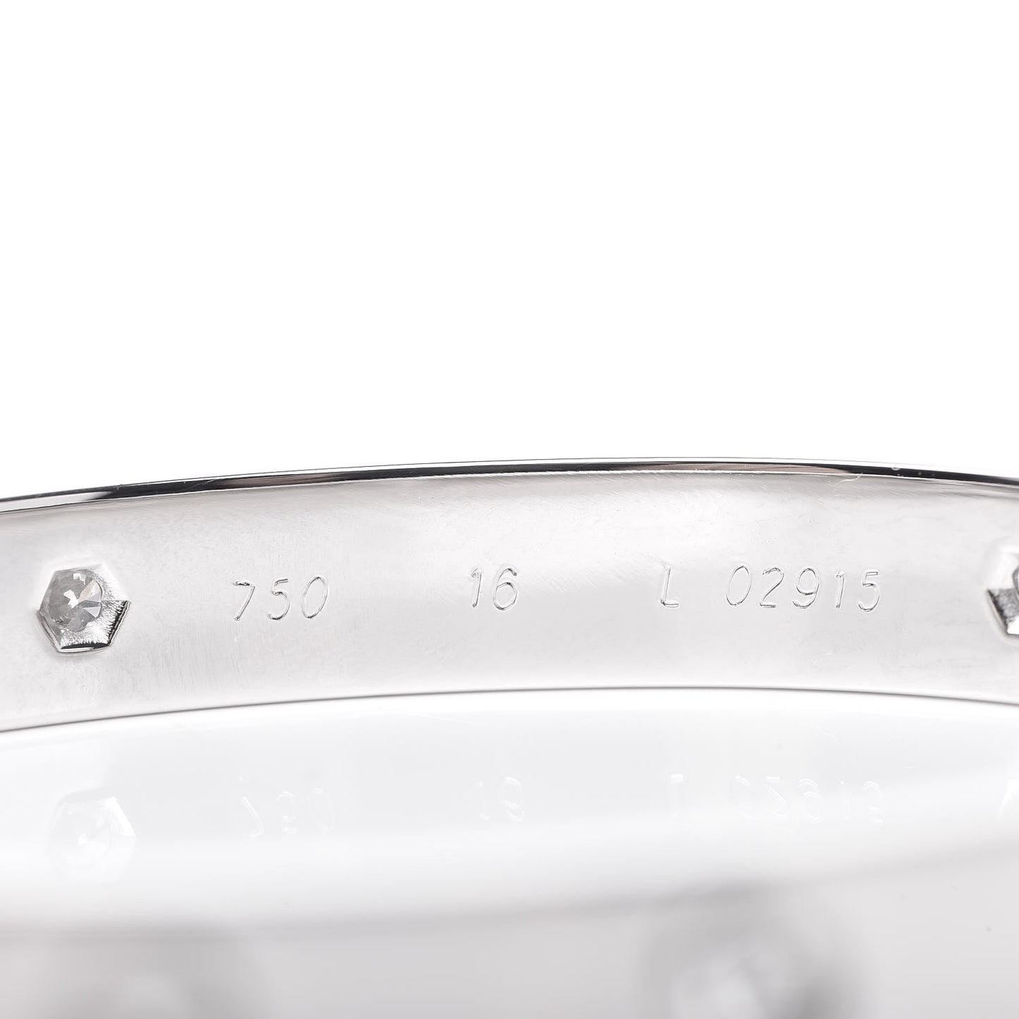 18K White Gold 6 Diamond LOVE Bracelet 16