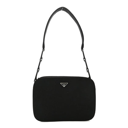 Prada Fabric Structured Shoulder Bag Black 1 of 8