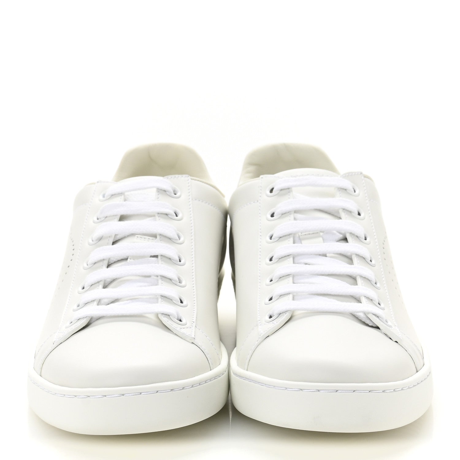 Gucci Calfskin Interlocking G Perforated Womens Ace Sneakers 38.5 White Grey Sky 3 of 10
