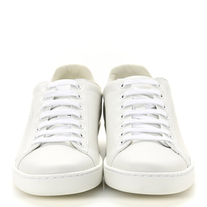 Gucci Calfskin Interlocking G Perforated Womens Ace Sneakers 38.5 White Grey Sky 3 of 10