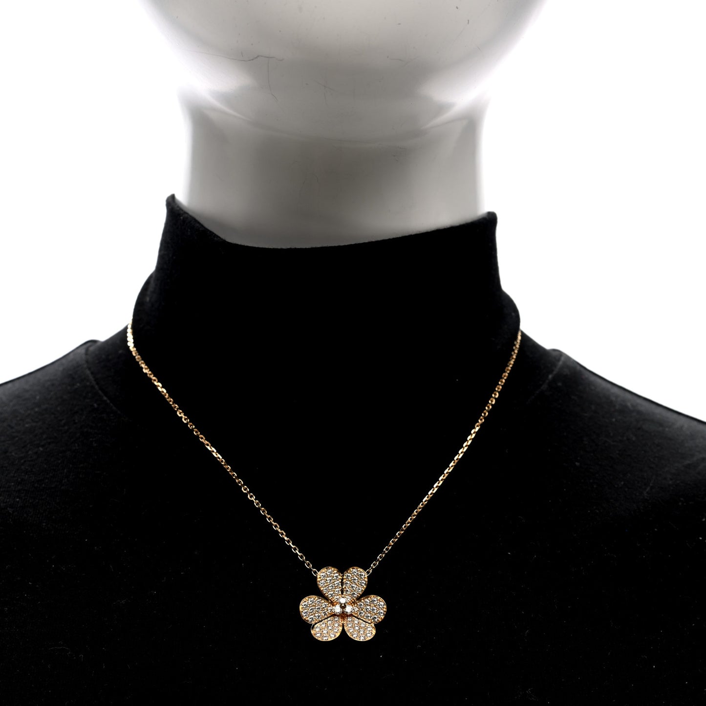 18K Yellow Gold Diamond Large Frivole Pendant Pave Necklace