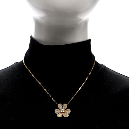 Van Cleef & Arpels 18K Yellow Gold Diamond Large Frivole Pendant Pave Necklace 2 of 4