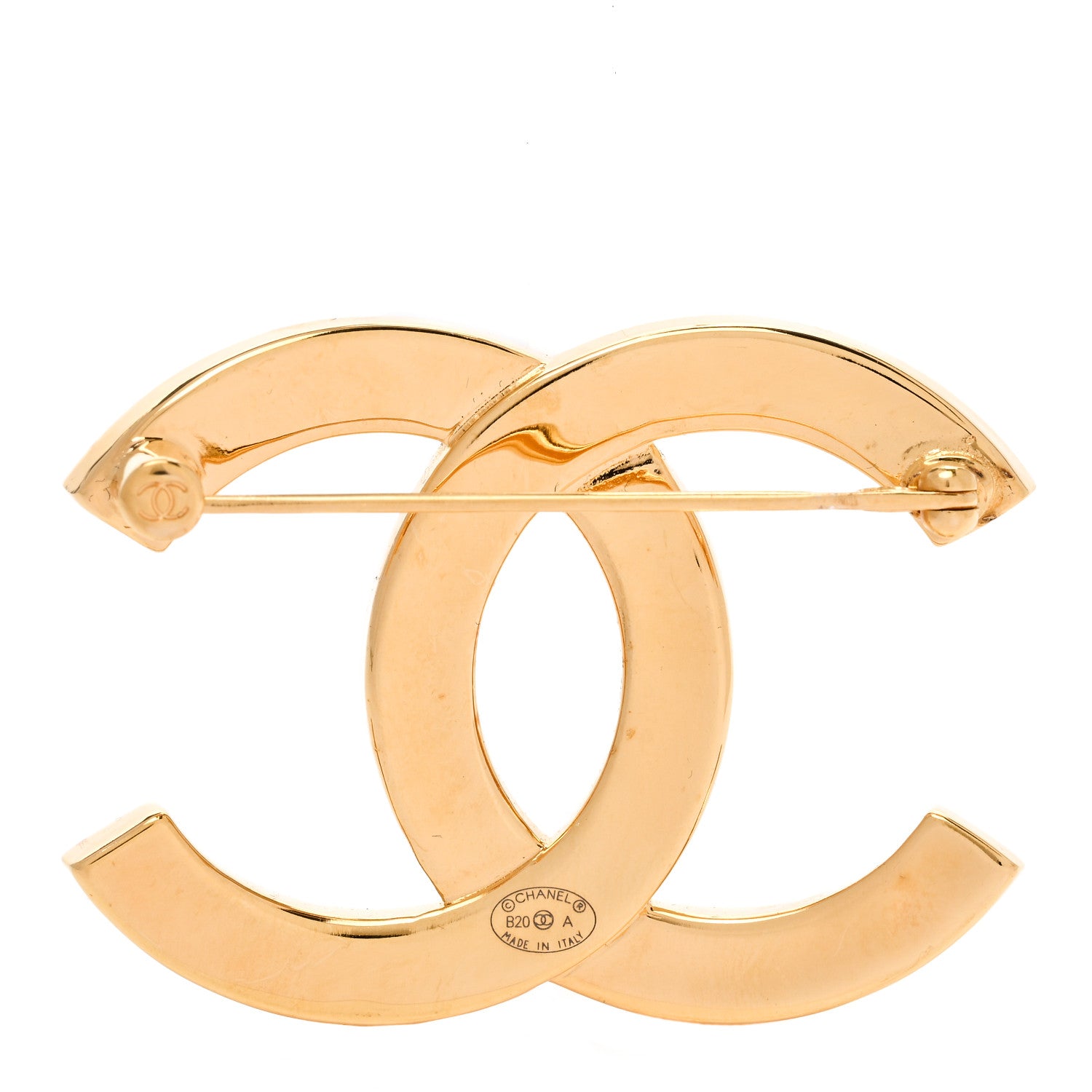 Chanel Metal Paris Button CC Large Brooch Gold 3 of 5