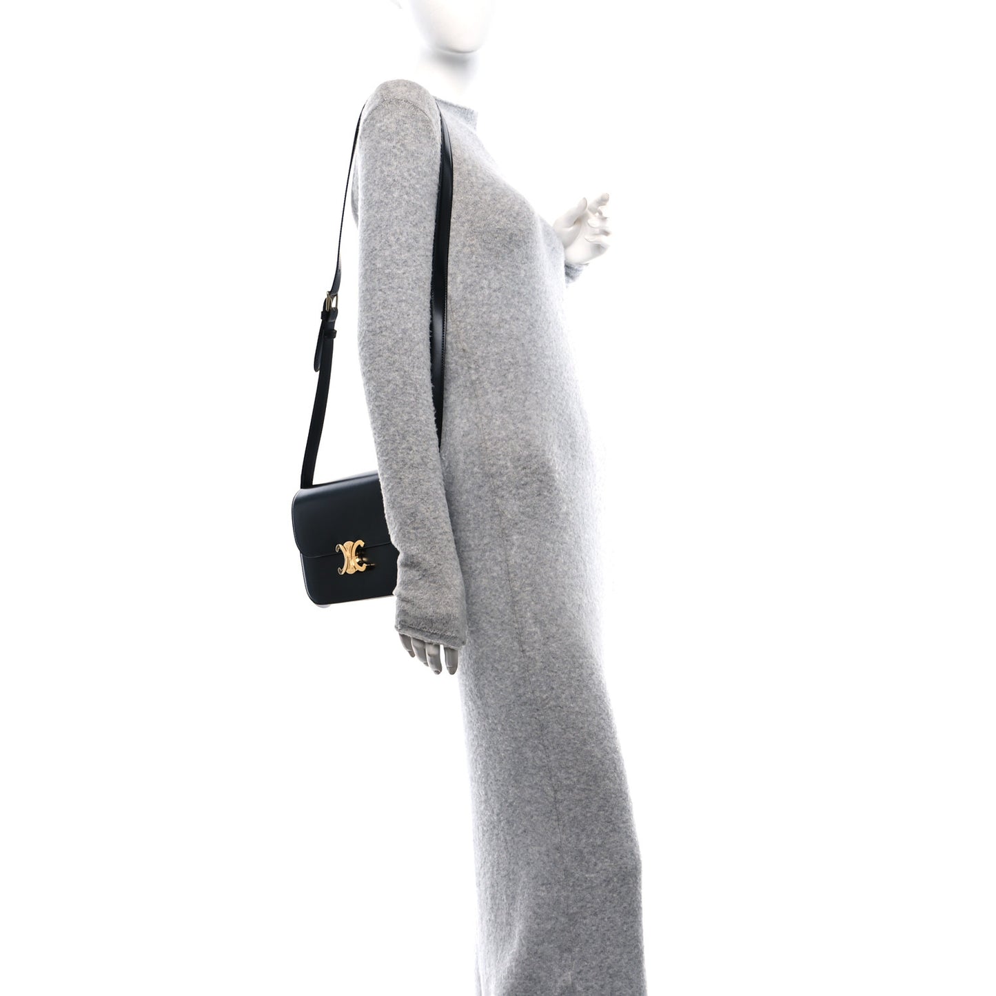 Shiny Calfskin Medium Triomphe Black