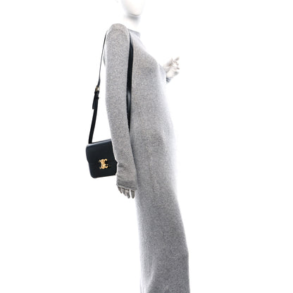 Celine Shiny Calfskin Medium Triomphe Black 2 of 14