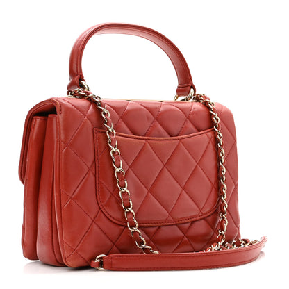 Chanel Lambskin Quilted Small Trendy CC Flap Dual Handle Bag Red 3 of 10
