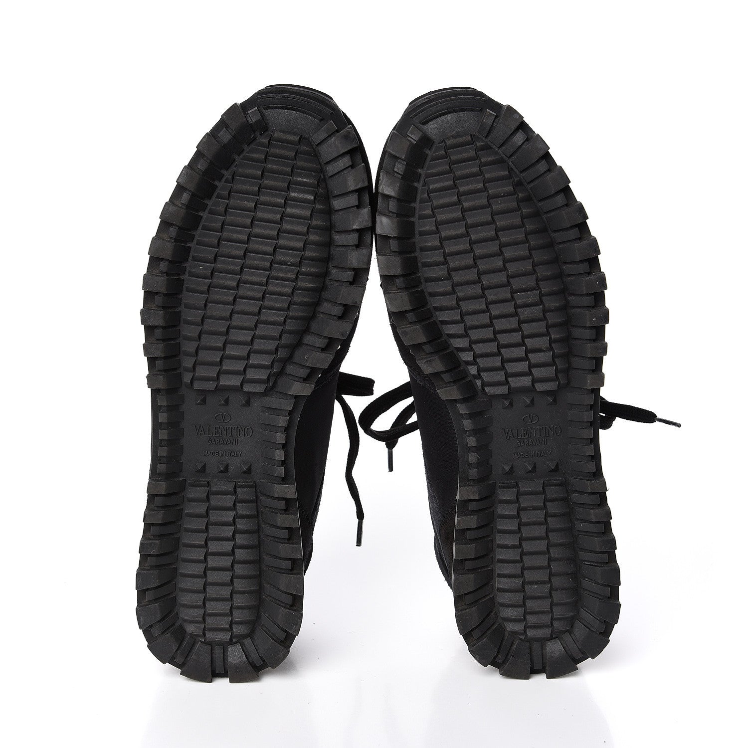 Valentino Garavani Suede Nylon Camouflage Womens Soul Rockstud Sneakers 37.5 Black 7 of 10