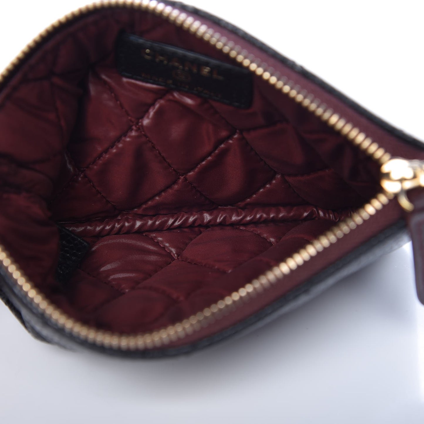 Caviar Quilted Small Cosmetic Case Black