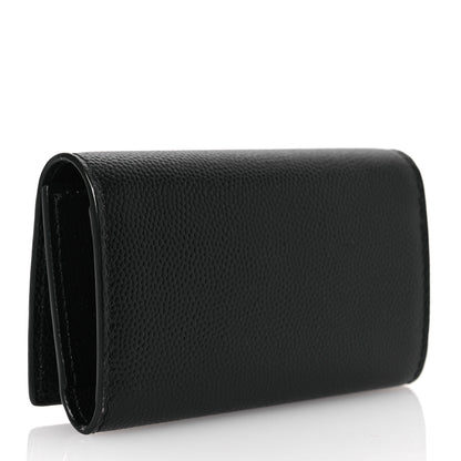 Saint Laurent Grain de Poudre Monogram Slim Key Case Black 3 of 10