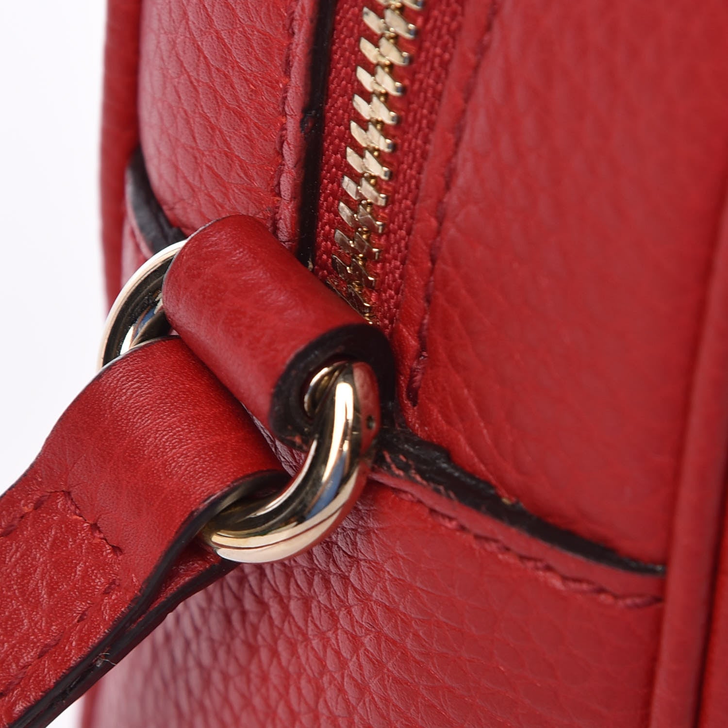 Gucci Pebbled Calfskin Small Soho Disco Bag Tabasco Red 10 of 11
