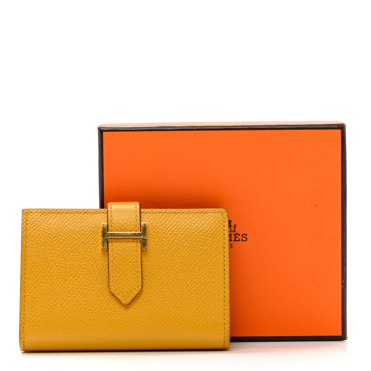 Epsom Bearn Card Holder Wallet Jaune Ambre
