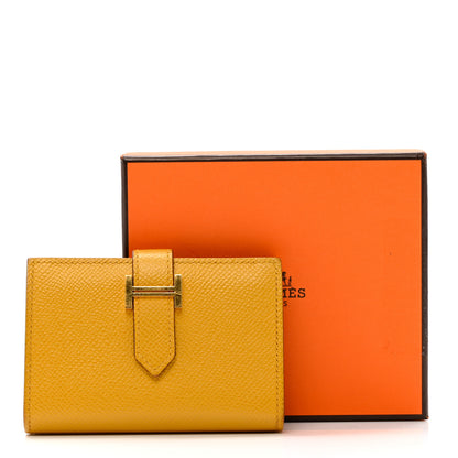 Hermes Epsom Bearn Card Holder Wallet Jaune Ambre 9 of 9
