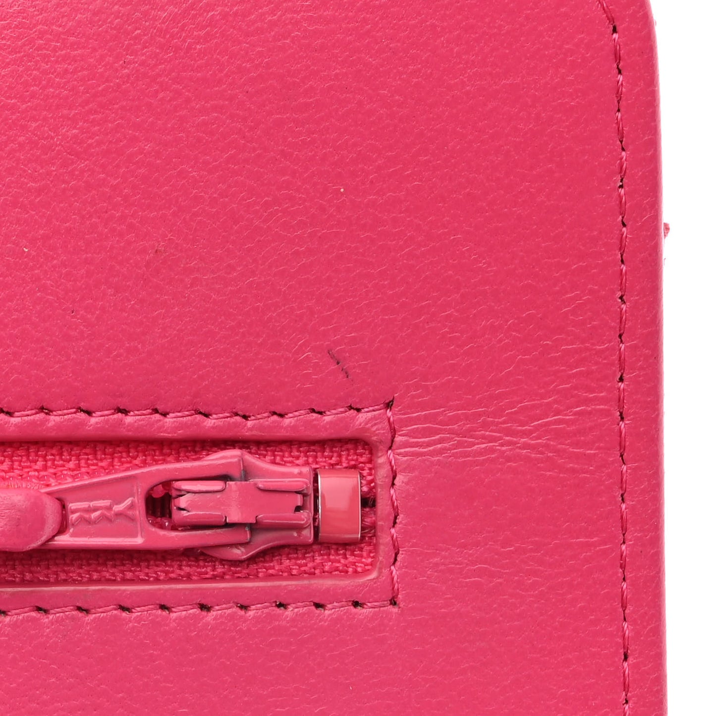 Lambskin Quilted Wallet On Chain WOC Dark Pink