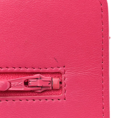 Chanel Lambskin Quilted Wallet On Chain WOC Dark Pink 21 of 21