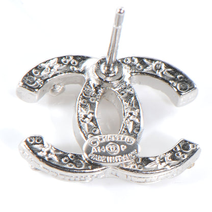 Chanel Crystal CC Earrings Silver 5 of 6