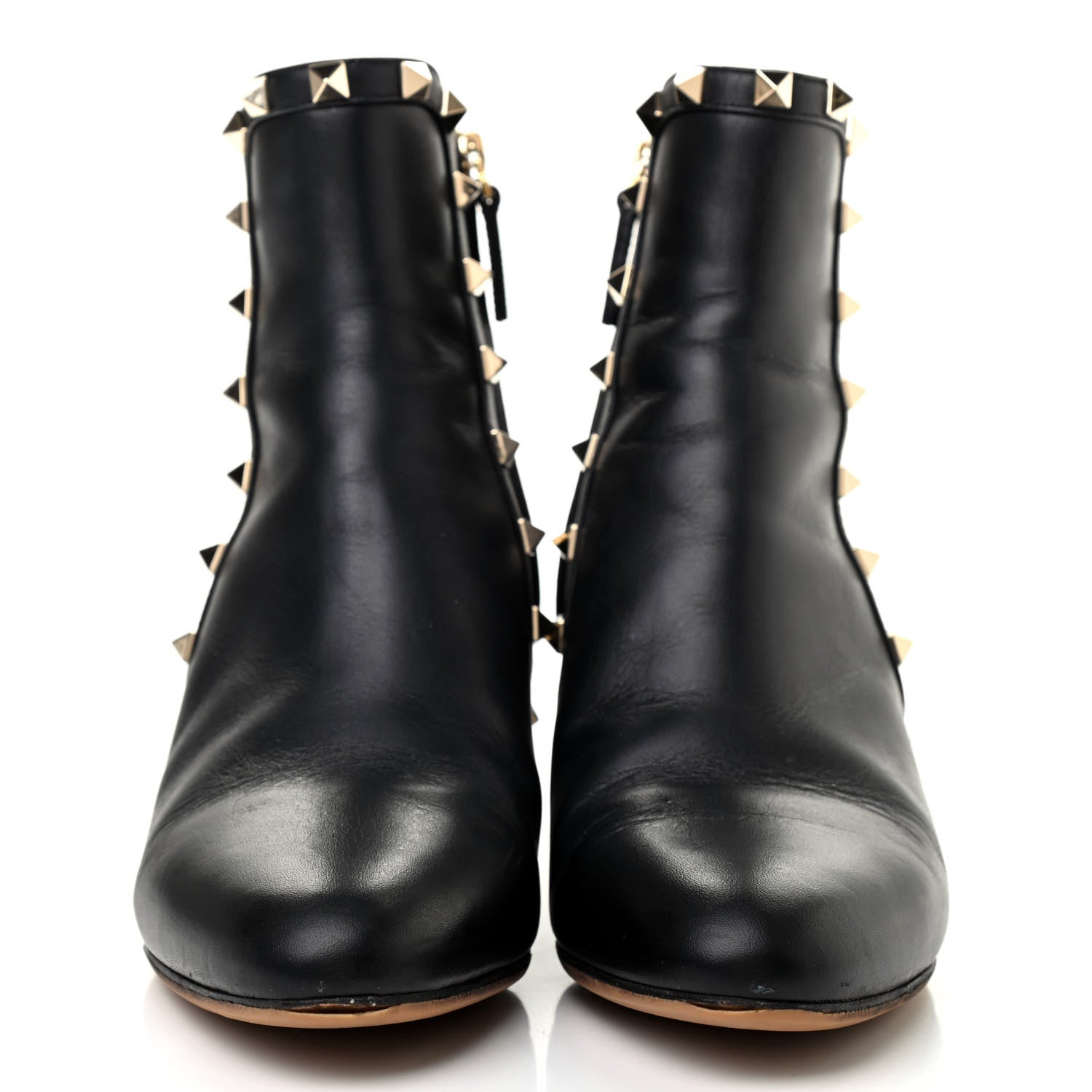 Valentino Garavani Smooth Calfskin Rockstud 40mm Ankle Boots 36.5 Black 2 of 10