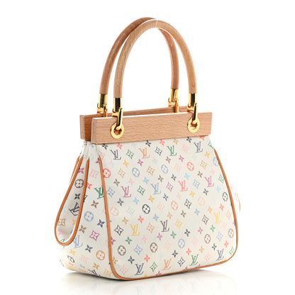 Louis Vuitton Silk Satin Monogram Multicolor Abelia White 3 of 14
