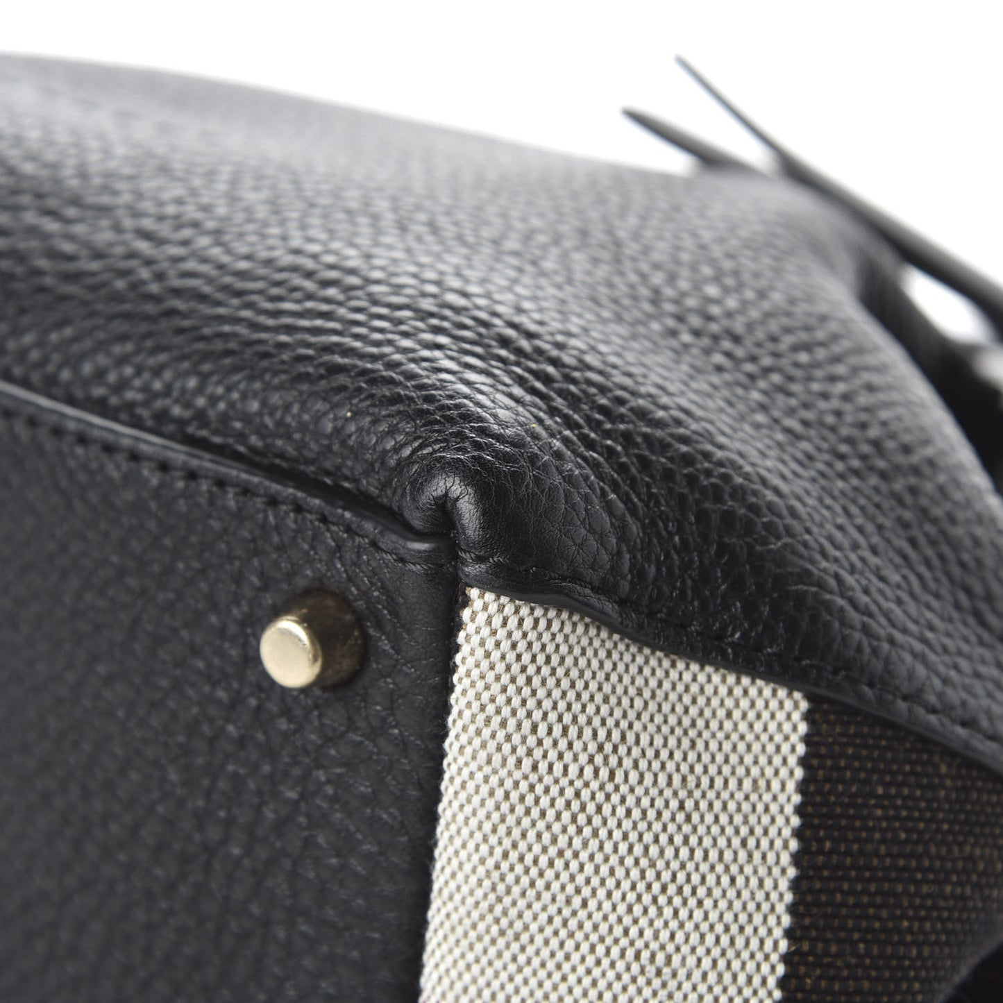 Grainy Calfskin House Check Small Maidstone Black
