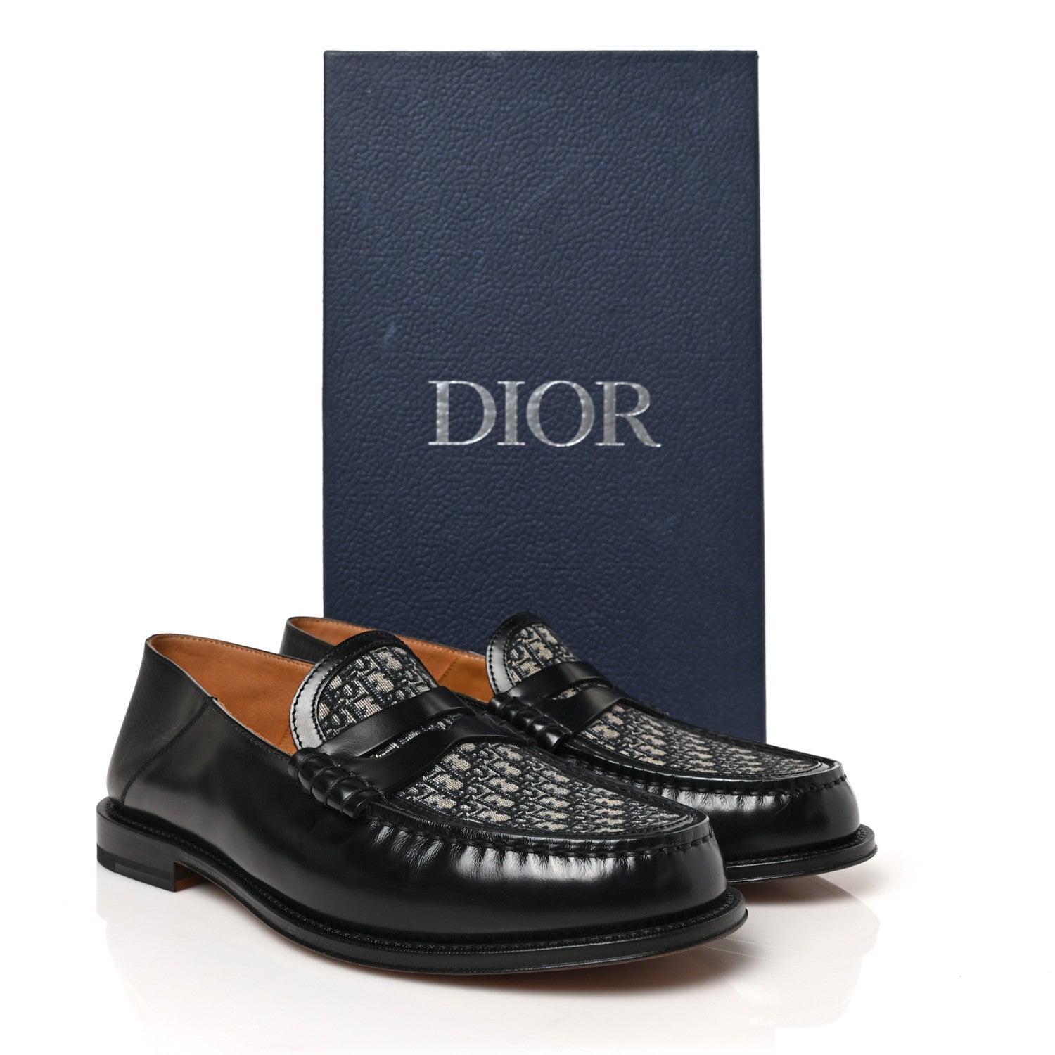 Christian Dior Smooth Calfskin Oblique Blake Loafers 40 Black 9 of 9
