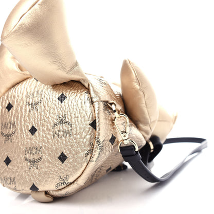 MCM Calfskin Visetos Bear Zoo Doll Backpack Gold 9 of 10