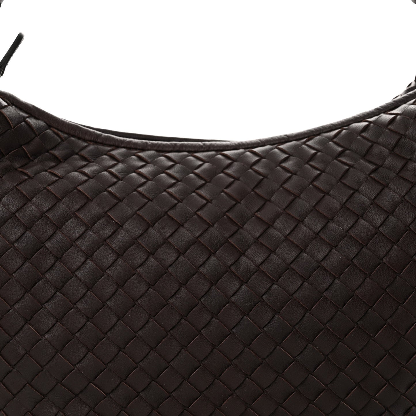 Nappa Intrecciato Medium Belly Veneta Hobo Ebano