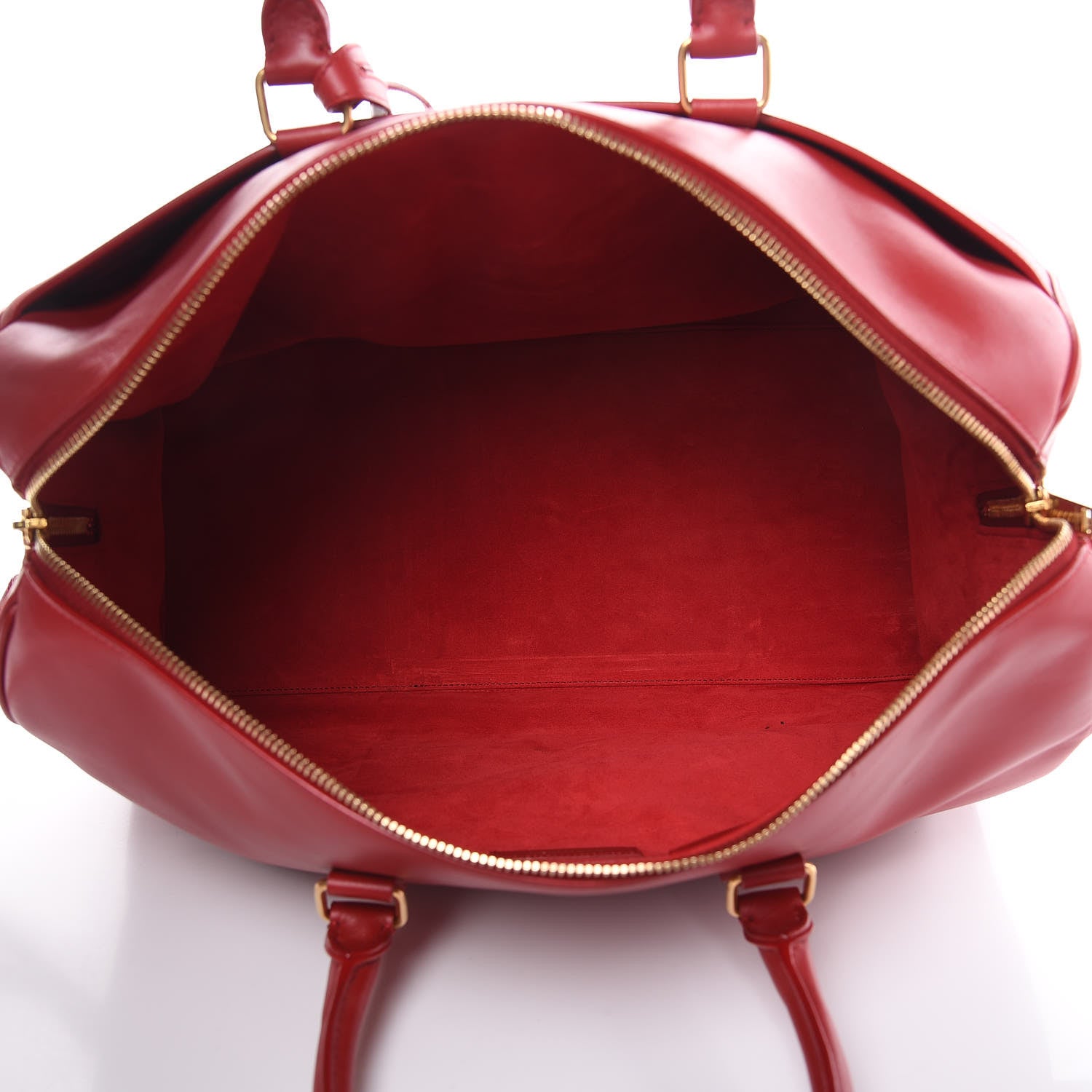 Saint Laurent Calfskin Classic Duffle 12 Red 5 of 12
