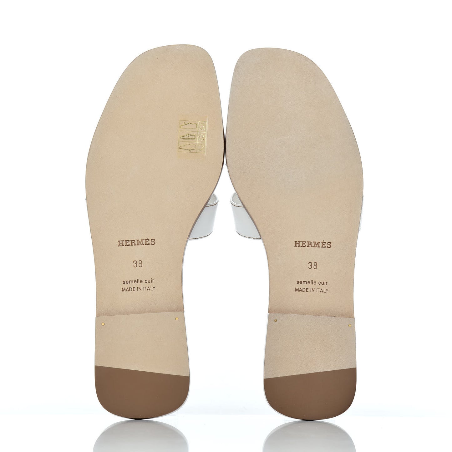 Box Calfskin Oran Sandals 38 White