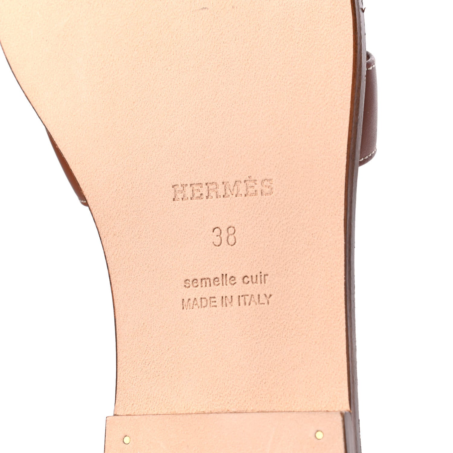 Hermes Box Calfskin Oran Sandals 38 Gold 7 of 15