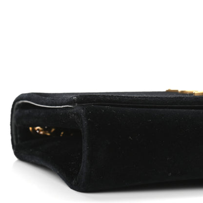 Saint Laurent Velvet Small Monogram Kate Tassel Shoulder Bag Black 8 of 11