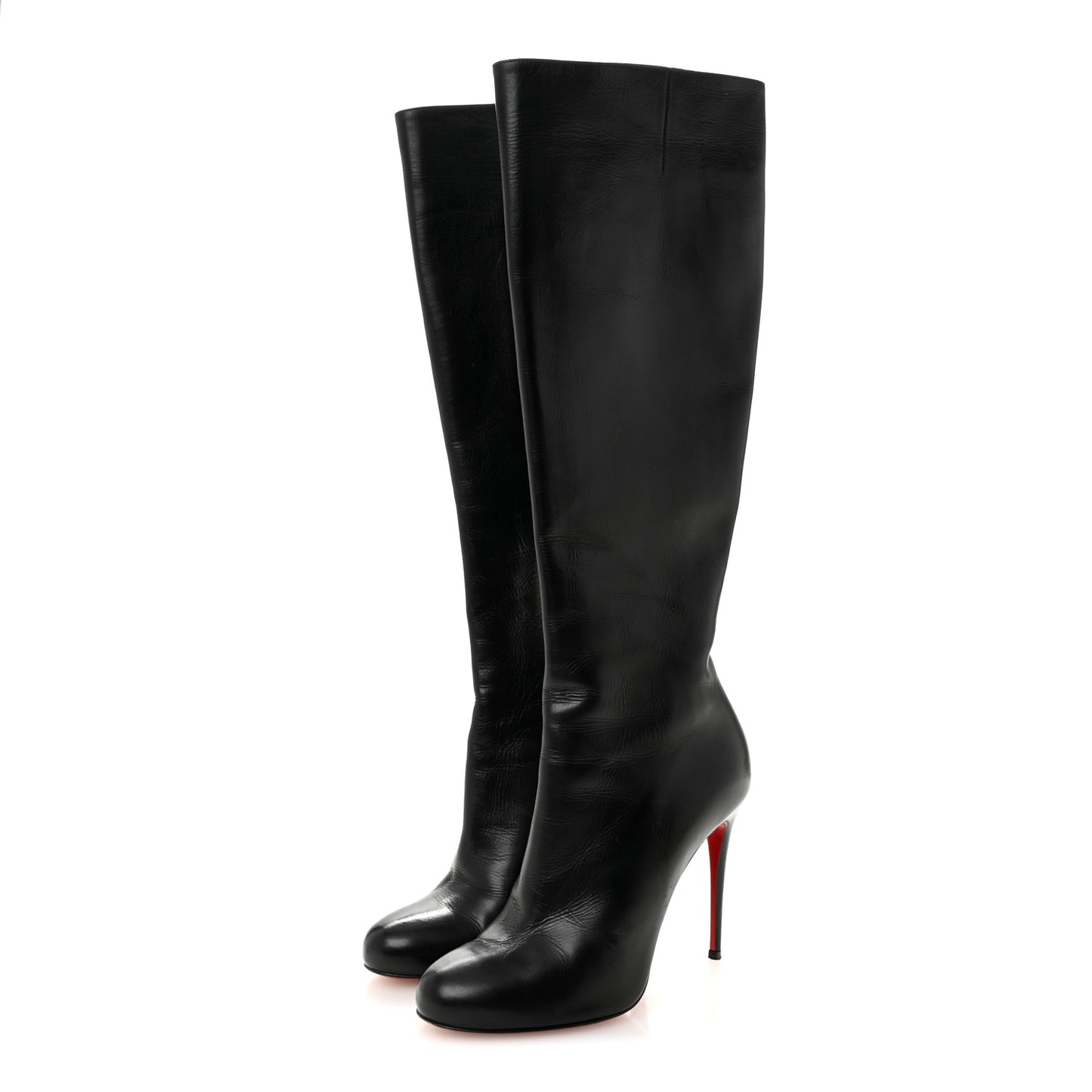 Calfskin Bourge Zeppa Tall Boots 36 Black