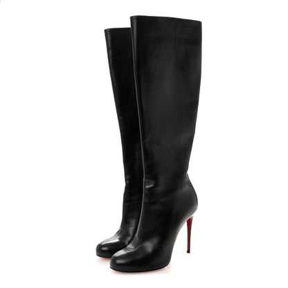 Christian Louboutin Calfskin Bourge Zeppa Tall Boots 36 Black 3 of 8