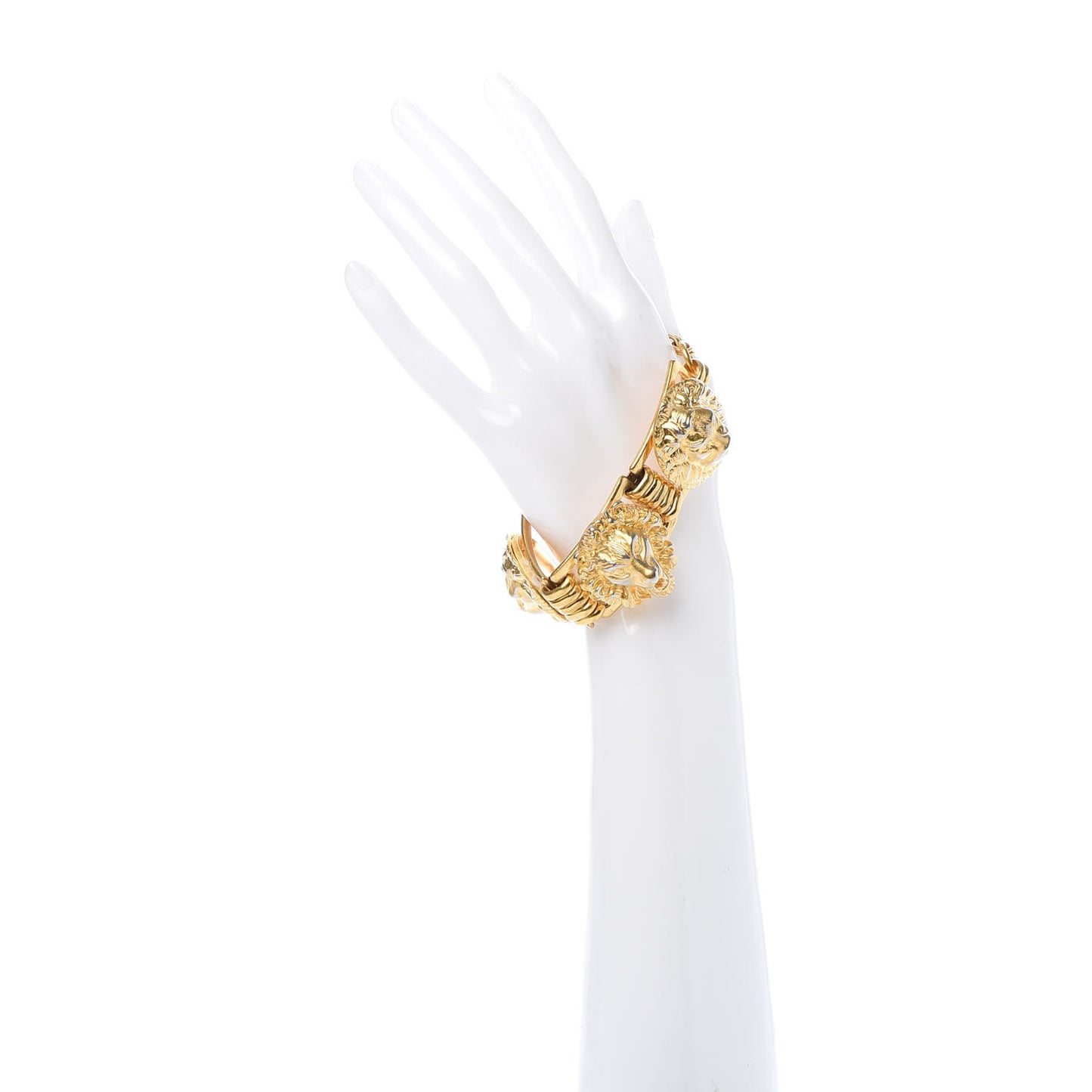 Metal Lion Heads Bracelet M Aged Gold