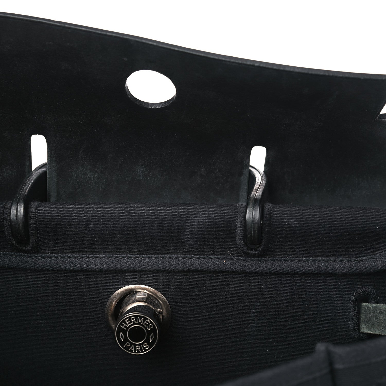 Hermes Toile Vache Calfskin Herbag 30 PM Backpack Black 7 of 13