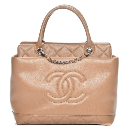 Chanel Caviar Medium Soft CC Top Handle Tote Dark Beige 1 of 8