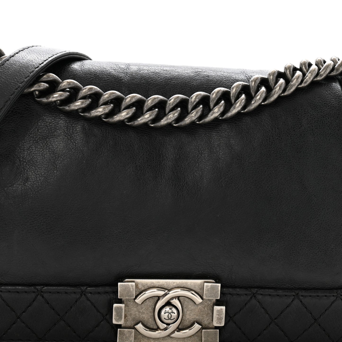 Calfskin Medium Boy Reverso Flap Black