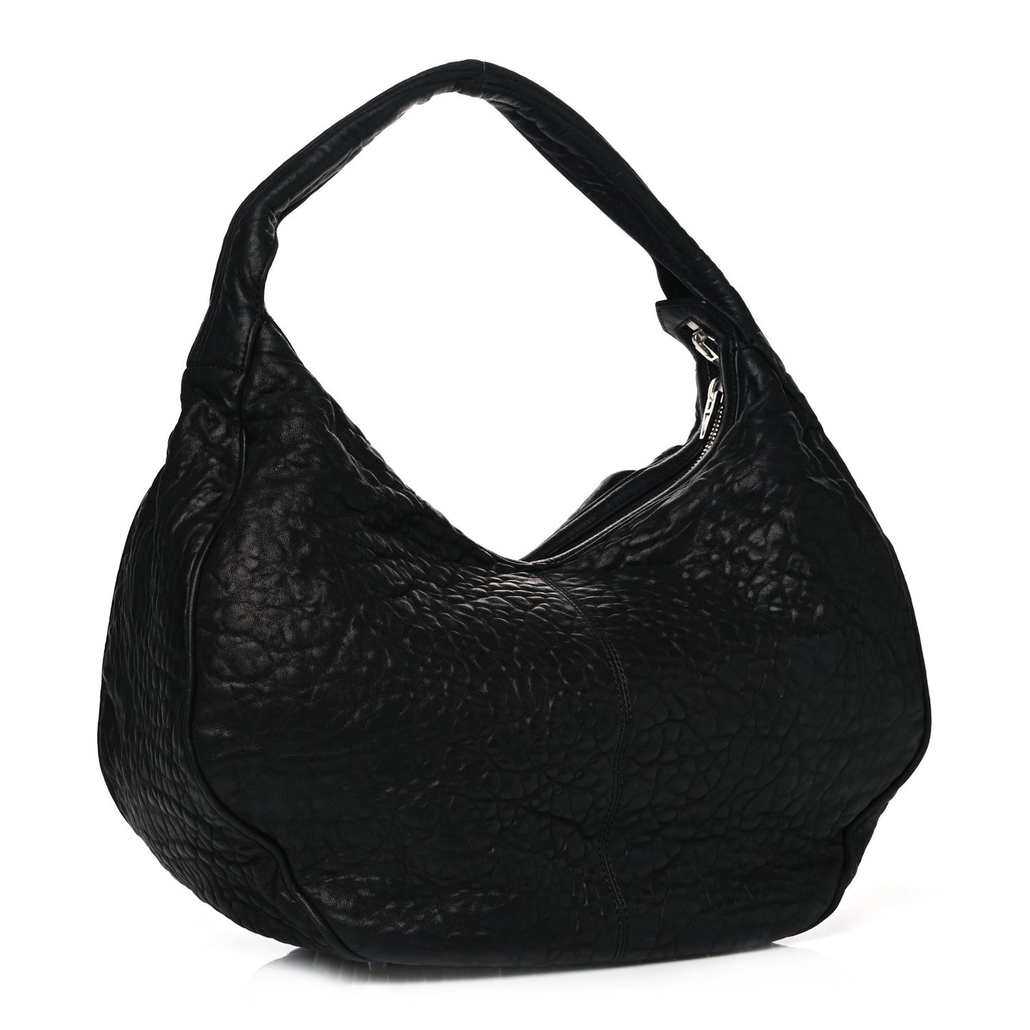 Pebbled Lambskin Morgan Hobo Black Silver Hardware