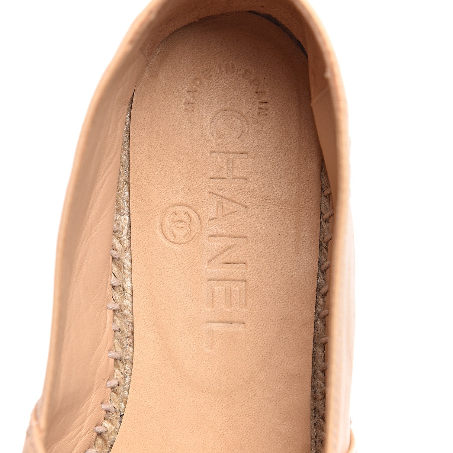 Chanel Lambskin CC Espadrilles 37 Beige Black 9 of 11
