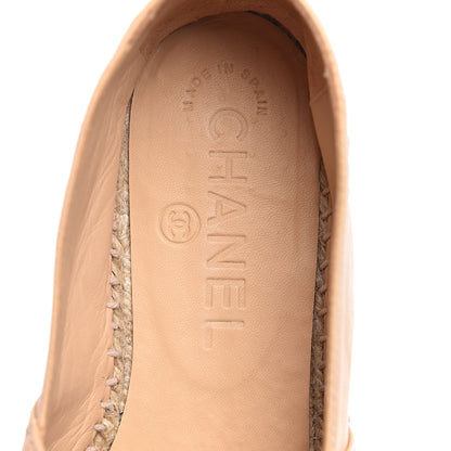 Chanel Lambskin CC Espadrilles 37 Beige Black 9 of 11