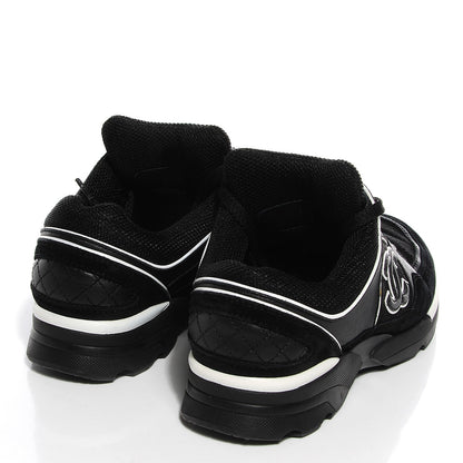 Chanel Suede Calfskin CC Sneakers Black White 36.5 4 of 7