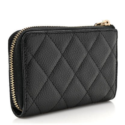 Chanel Caviar Quilted Zip Coin Purse Black 3 of 8