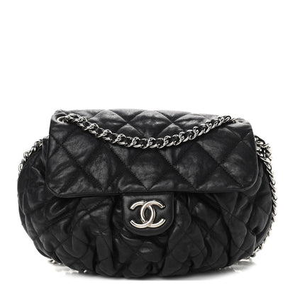 Chanel Washed Lambskin Quilted Medium Chain Around Messenger Black 1 of 4