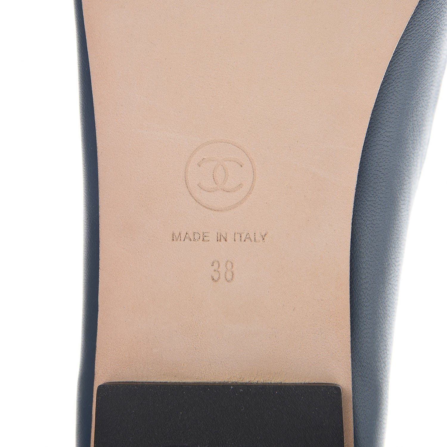 Chanel Lambskin CC Mocassin Loafers 38 Dark Blue 6 of 9