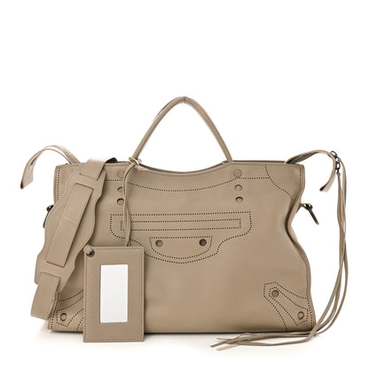 Balenciaga Veau Soyeux Perforated Blackout Hardware City Gris Cendre 1 of 12