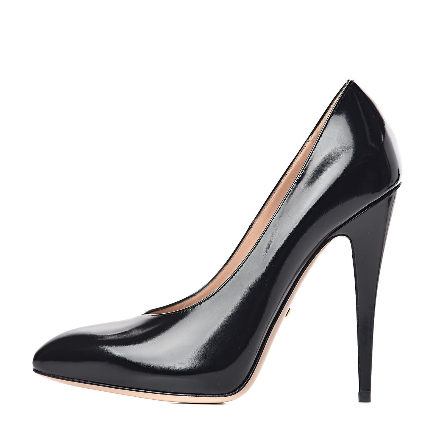 Polished Calfskin Removable Pearly Bow Elaisa Platform High Heel Pumps 38 Black
